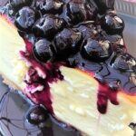 Baked Cheesecake with Blueberry Sauce