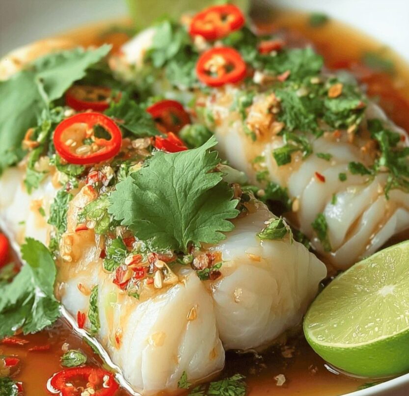Thai Lime-Garlic Steamed Fish